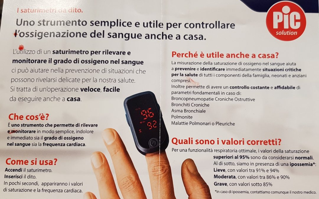 IL SATURIMETRO E’ INDISPENSABILE !!!
